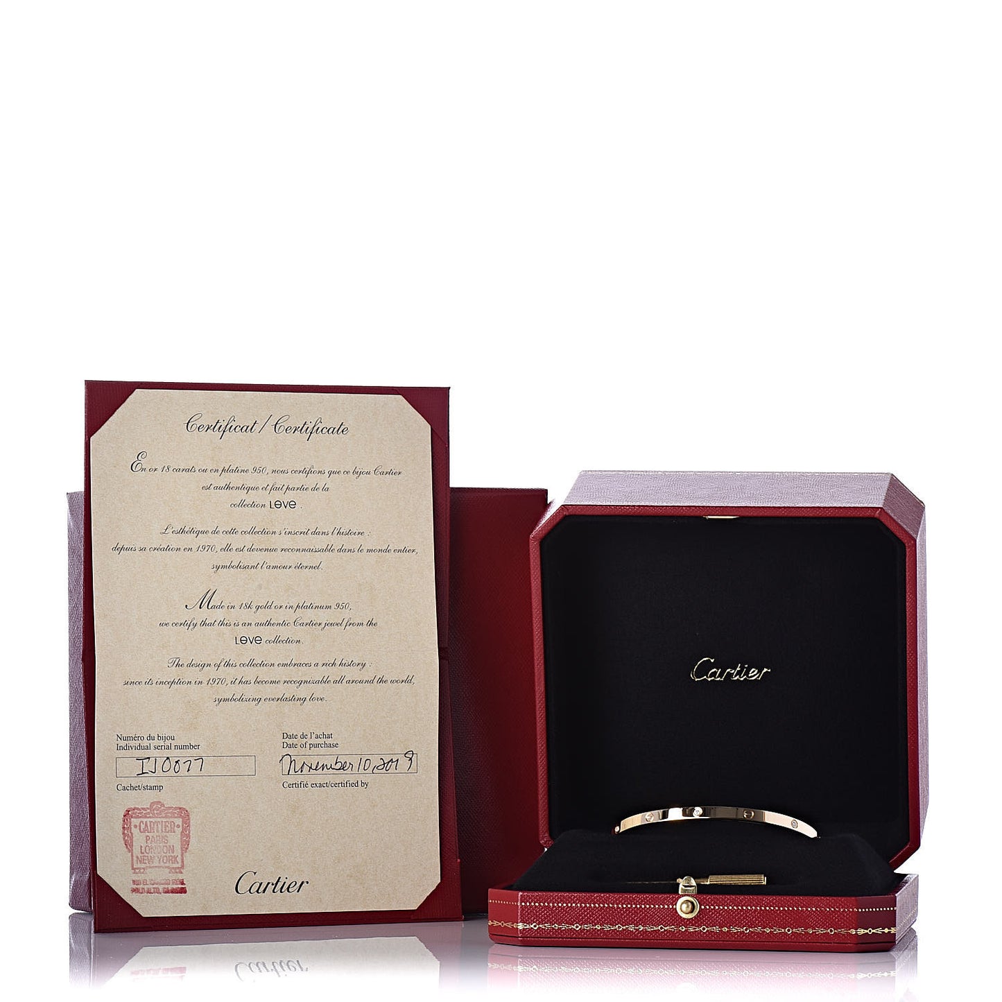 18K Yellow Gold 6 Diamond Small LOVE Bracelet 18