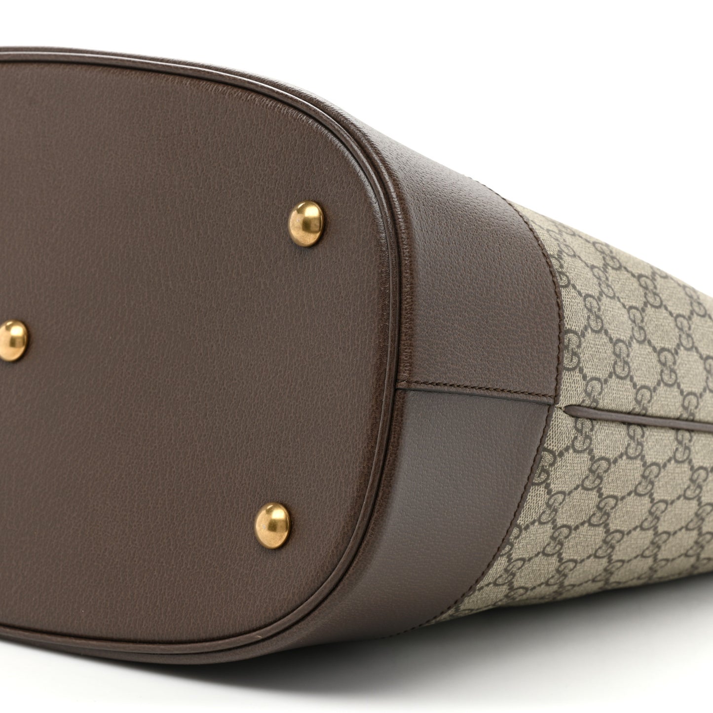 GG Supreme Monogram Textured Dollar Calfskin Web Savoy Duffle Bag Beige Ebony
