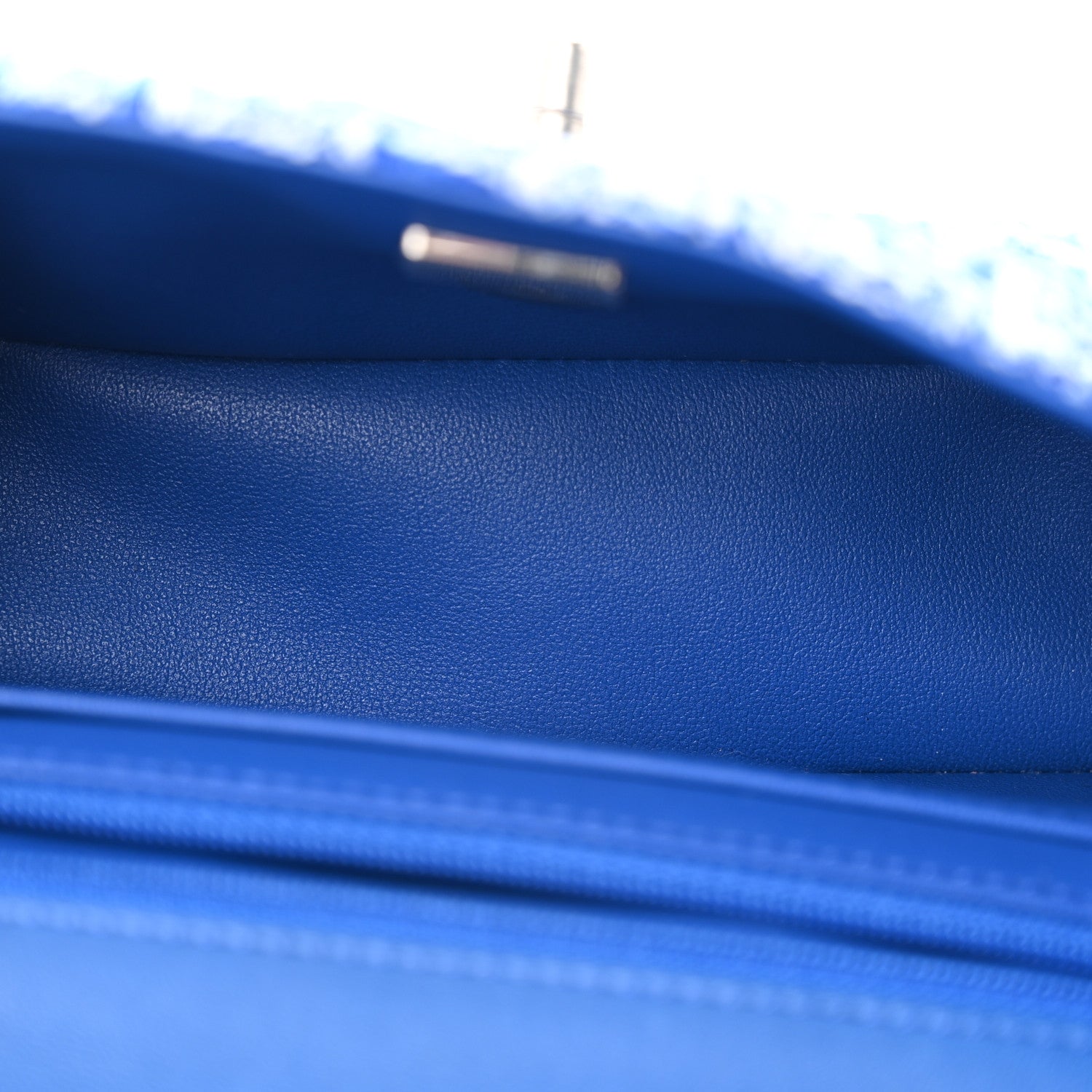 Chanel Tweed Quilted Mini Rectangular Flap Blue White 5 of 11