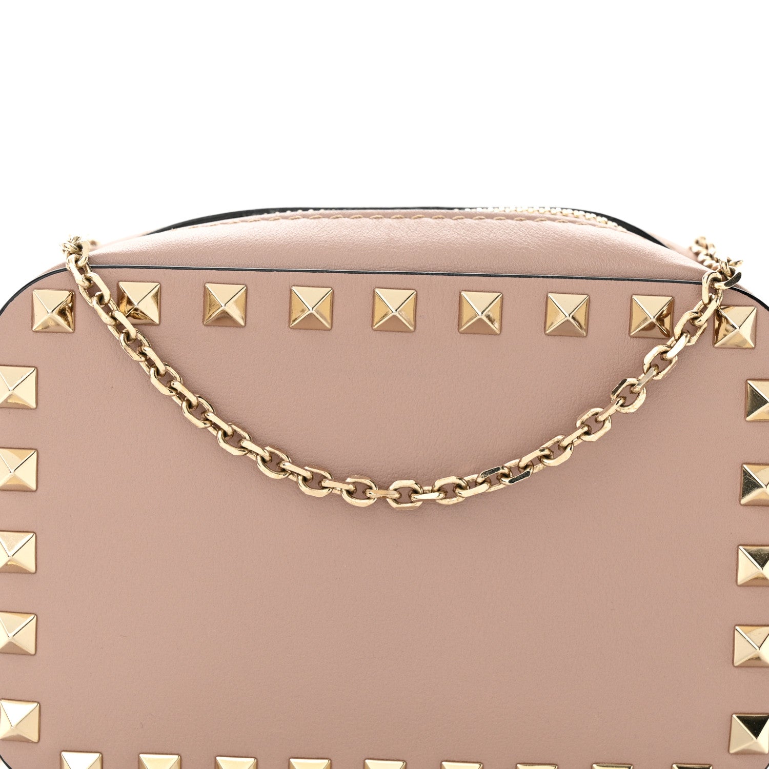 Valentino Garavani Calfskin Small Rockstud Chain Camera Crossbody Bag Poudre 8 of 10