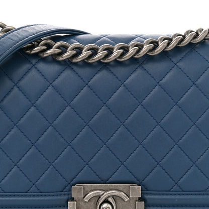 Chanel Lambskin Quilted Medium Boy Flap Blue 8 of 11