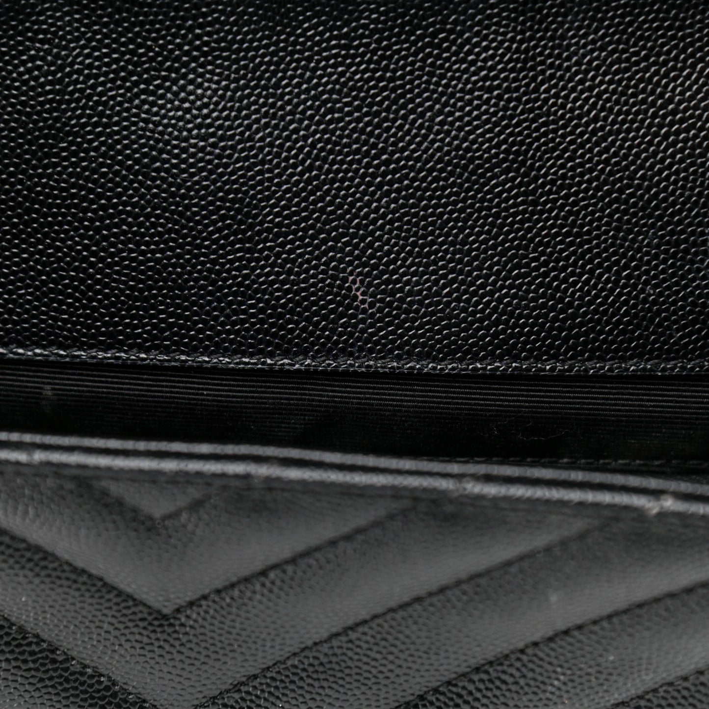 Grain De Poudre Matelasse Chevron Large Monogram Satchel Black