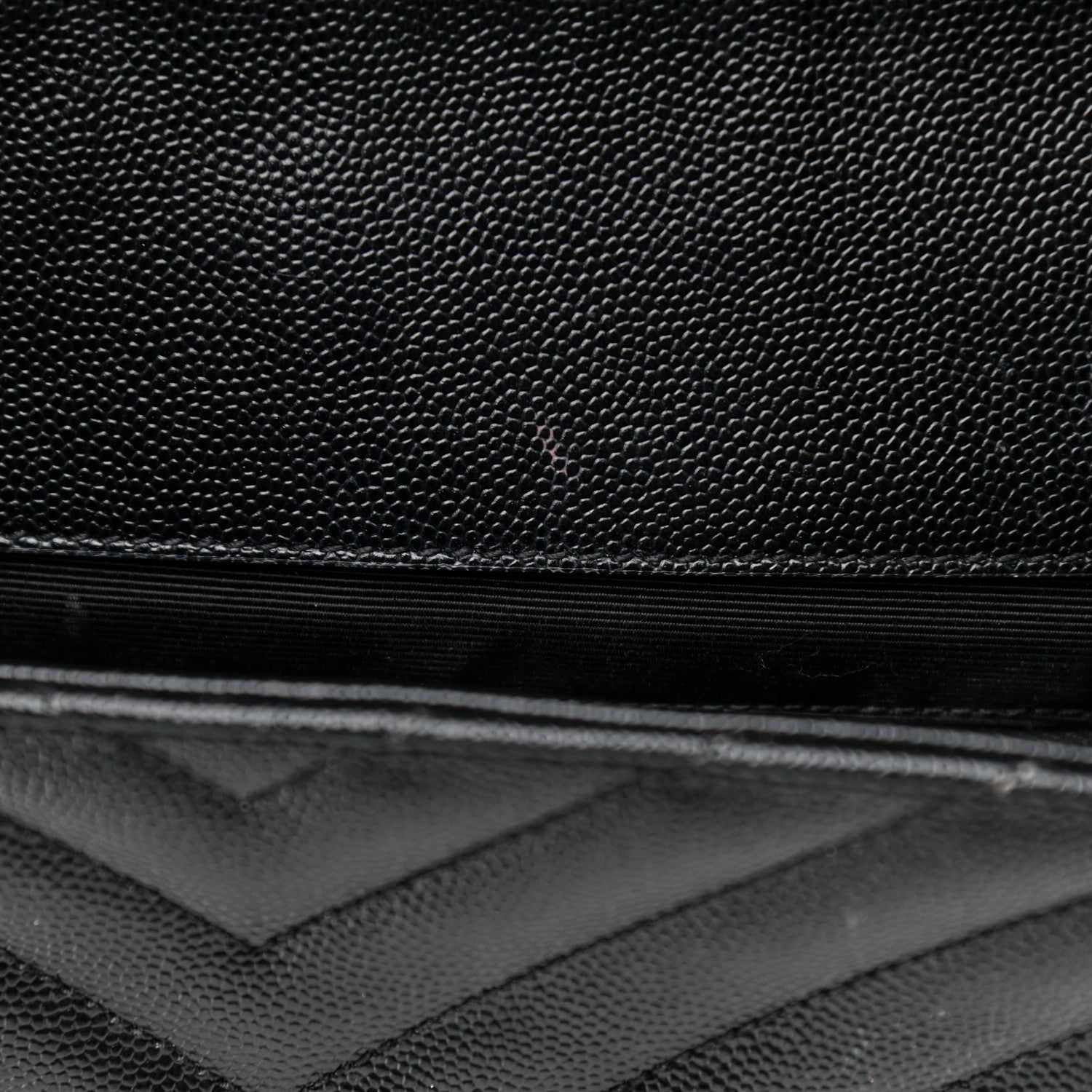 Saint Laurent Grain De Poudre Matelasse Chevron Large Monogram Satchel Black 13 of 20