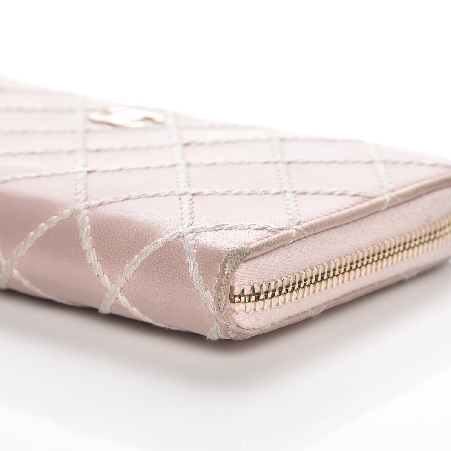 Chanel Lambskin Fancy CC Large Zip Around Wallet Pink 10 of 10