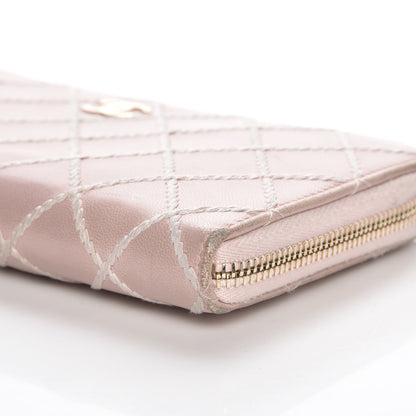 Chanel Lambskin Fancy CC Large Zip Around Wallet Pink 10 of 10