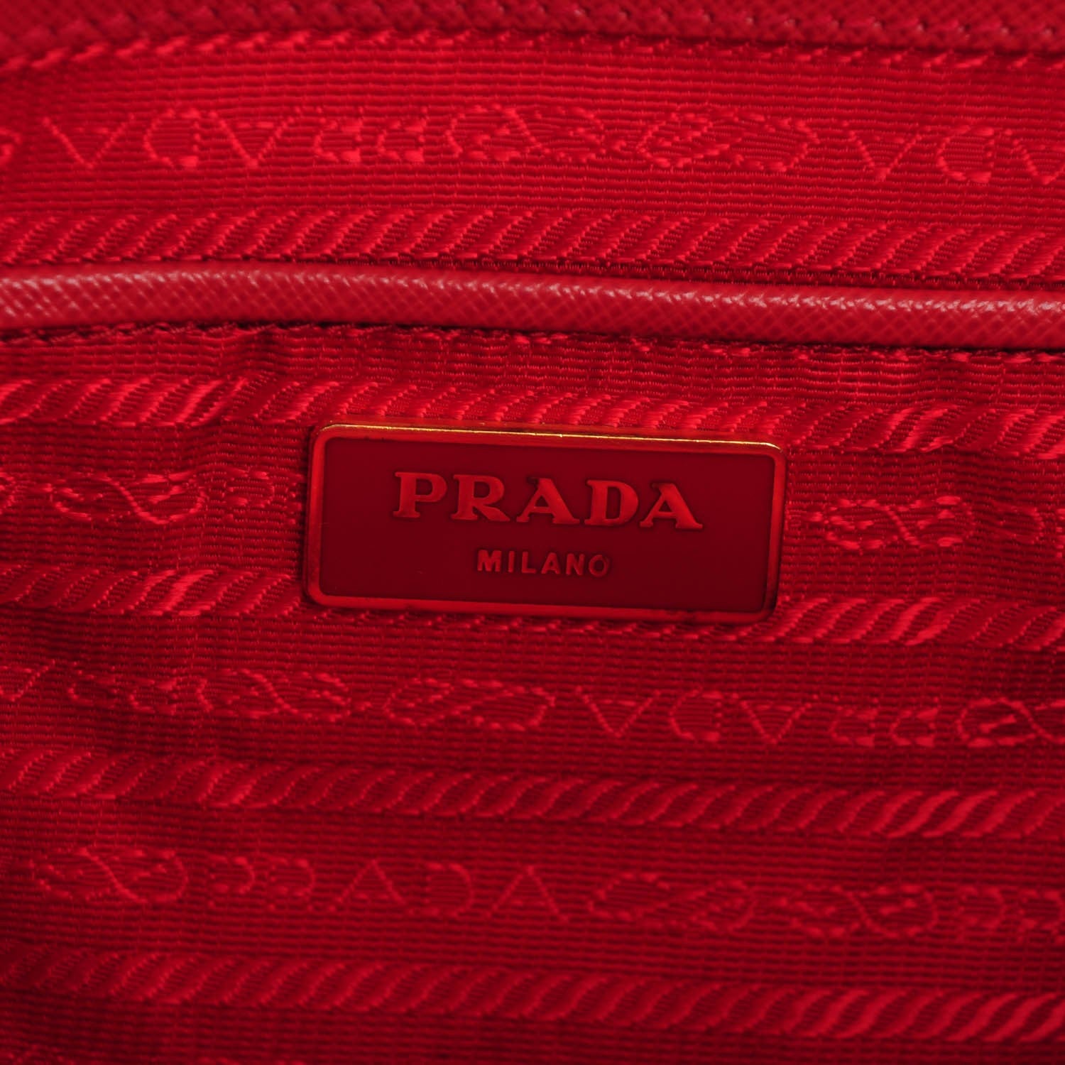 Prada Saffiano Lux Large Tote Rosso 6 of 9