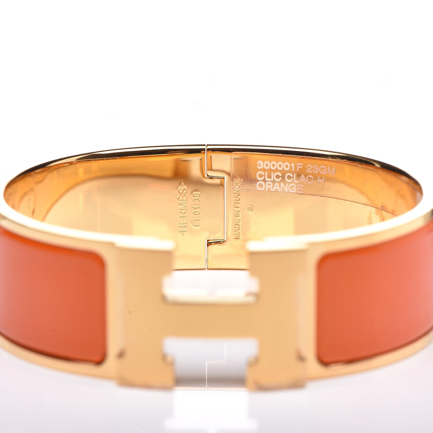 Hermes Enamel Wide Clic Clac H Bracelet GM Orange 4 of 5