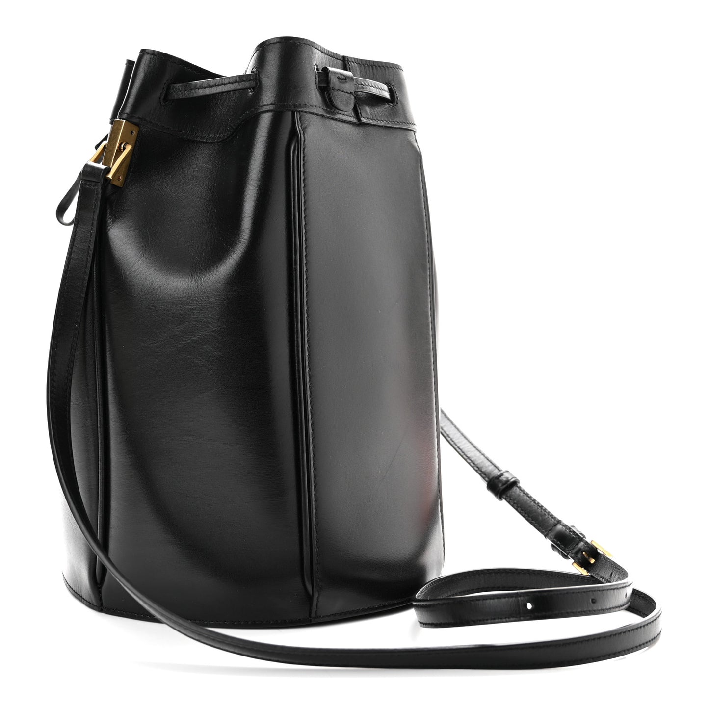 Smooth Calfskin Medium Talitha Bucket Bag Black