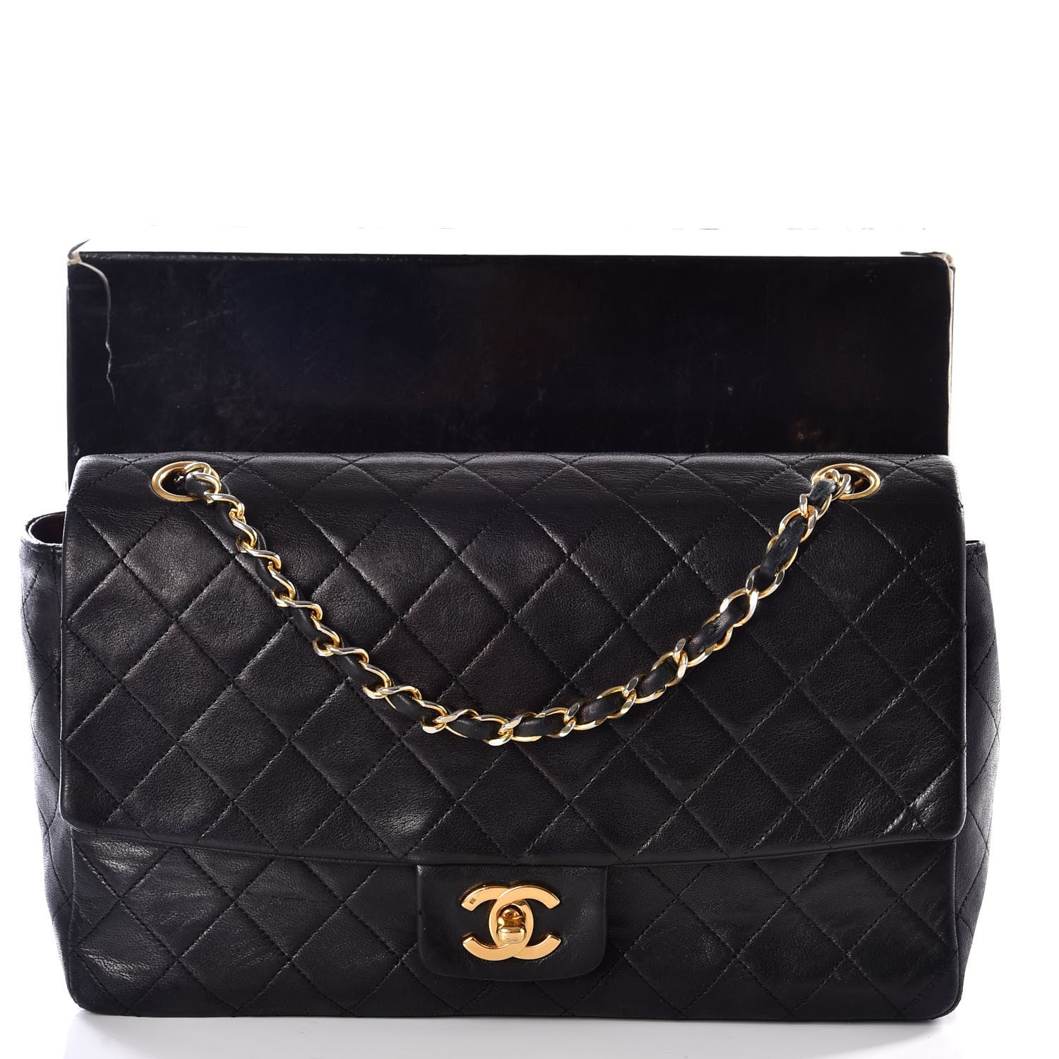 Chanel Lambskin Quilted Medium Single Flap Black 12 of 12