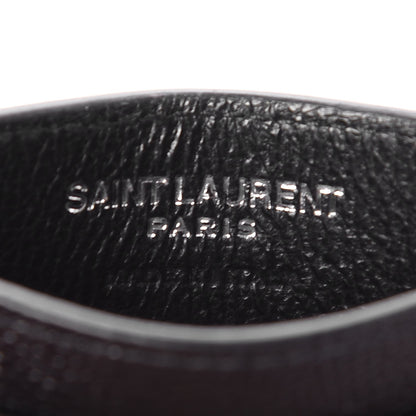 Saint Laurent Grain De Poudre Matelasse Chevron Monogram Credit Card Case Black 6 of 8