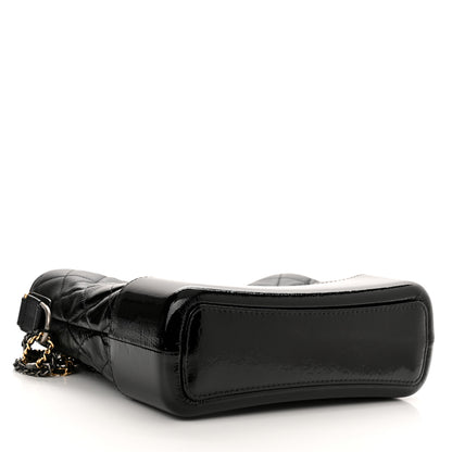Chanel Patent Goatskin Quilted Medium Gabrielle Hobo Black 4 of 11