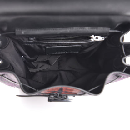 Alexander Wang Calfskin Lizard Embossed Tie Dye Prisma Skeletal Backpack Matte Black Pink 5 of 8