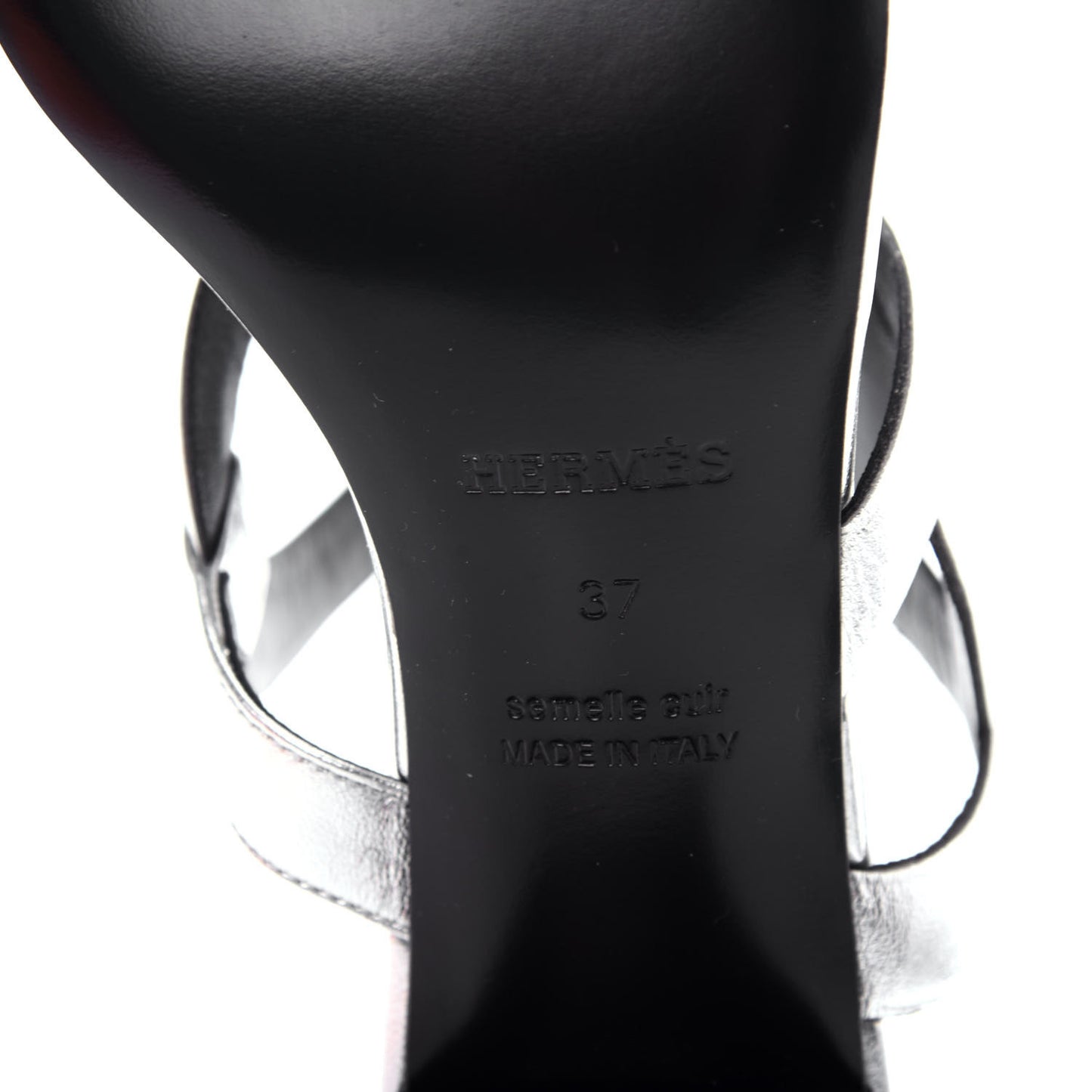 Metallic Nappa Bikini Sandals 37 Argent