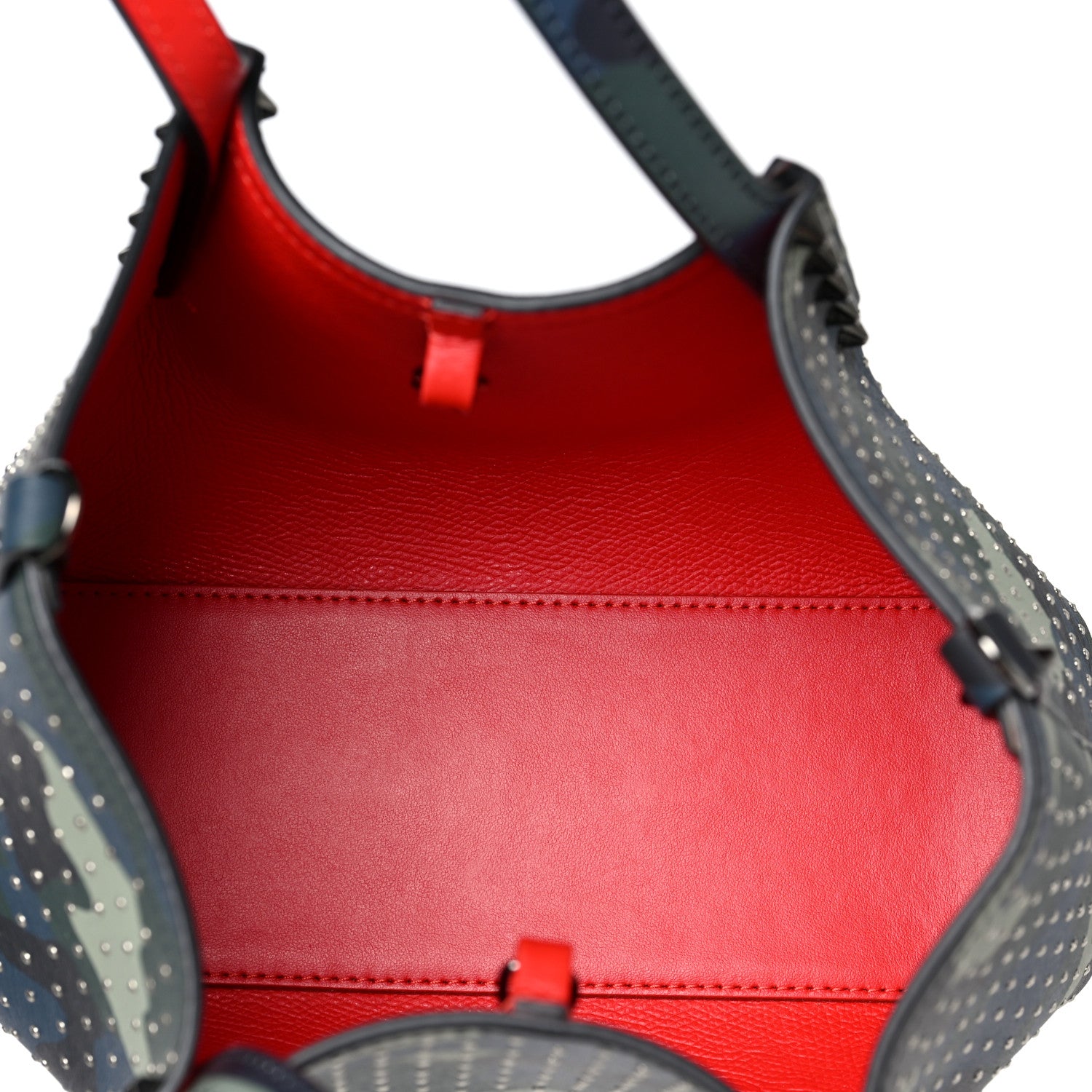 Christian Louboutin Calfskin Loubi Camouflage Spiked Mini Cabarock Shopper Tote Multicolor 5 of 8
