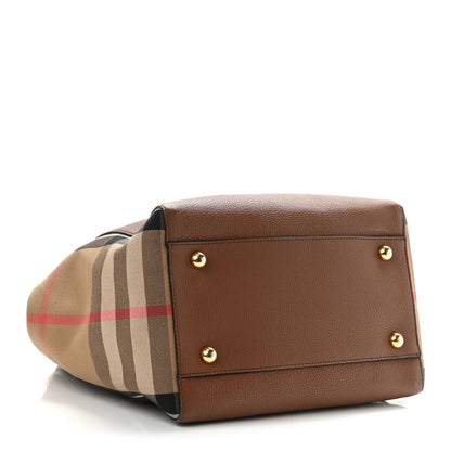 Burberry Grainy Calfskin House Check Small Canterbury Dark Sand 3 of 13