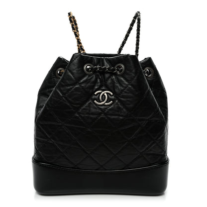 Chanel Aged Calfskin Quilted Small Gabrielle Backpack Black 1 of 10