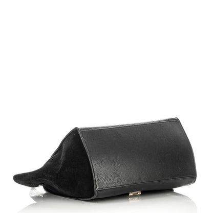 Celine Drummed Calfskin Suede Medium Trapeze Black 4 of 7