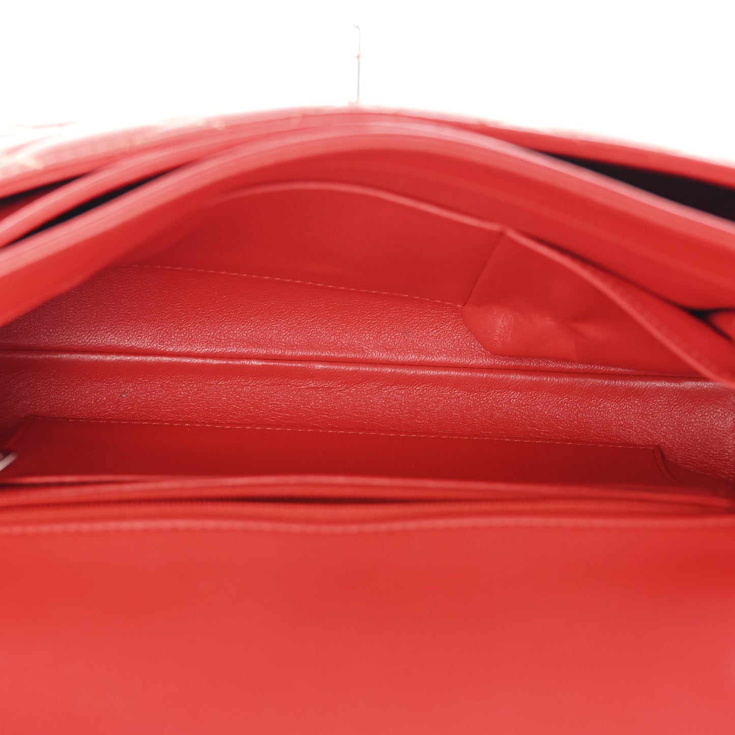 Lambskin Quilted Large Geometric Flap Red
