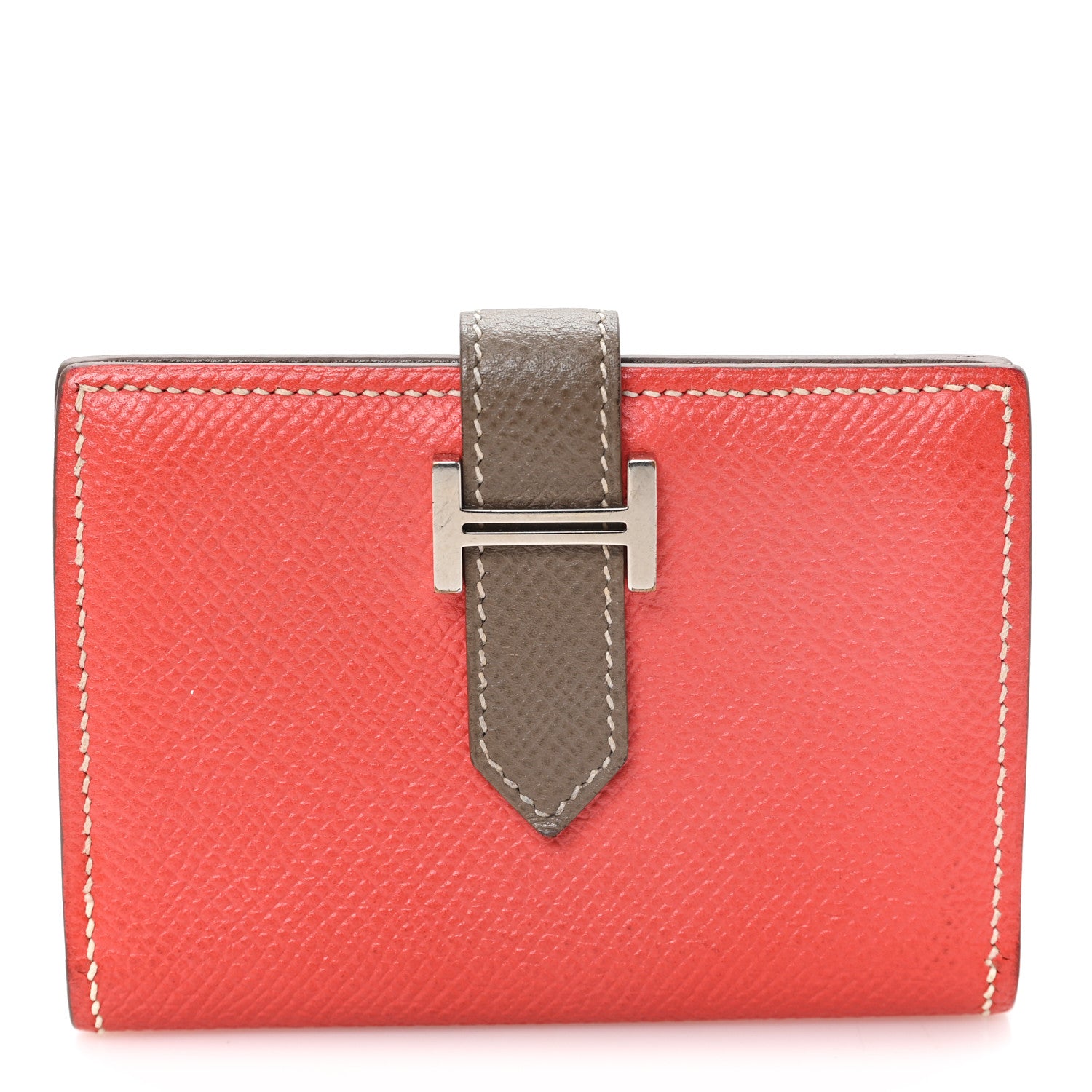 Hermes Epsom Bi Color Bearn Card Holder Wallet Rose Jaipur Etoupe 1 of 8