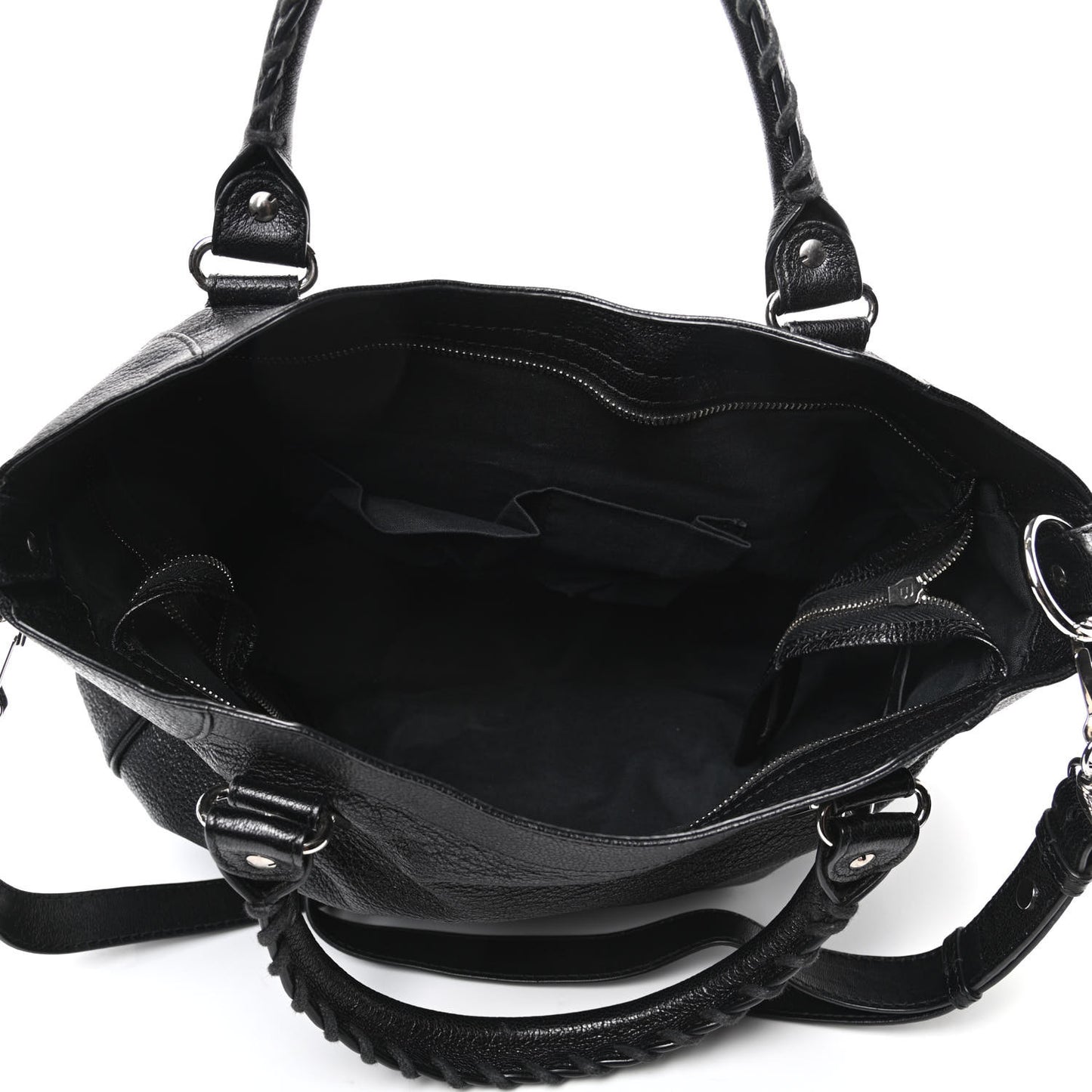 Chevre Silver Metallic Edge Hardware Velo Black