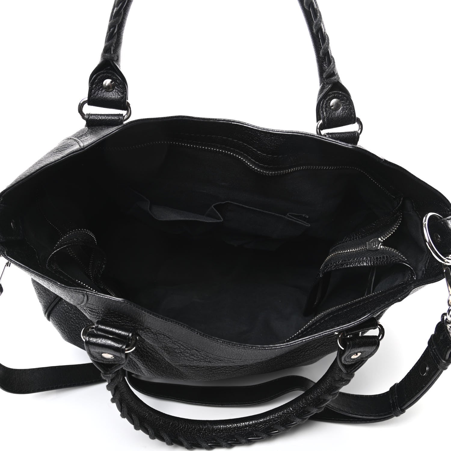 Balenciaga Chevre Silver Metallic Edge Hardware Velo Black 6 of 10