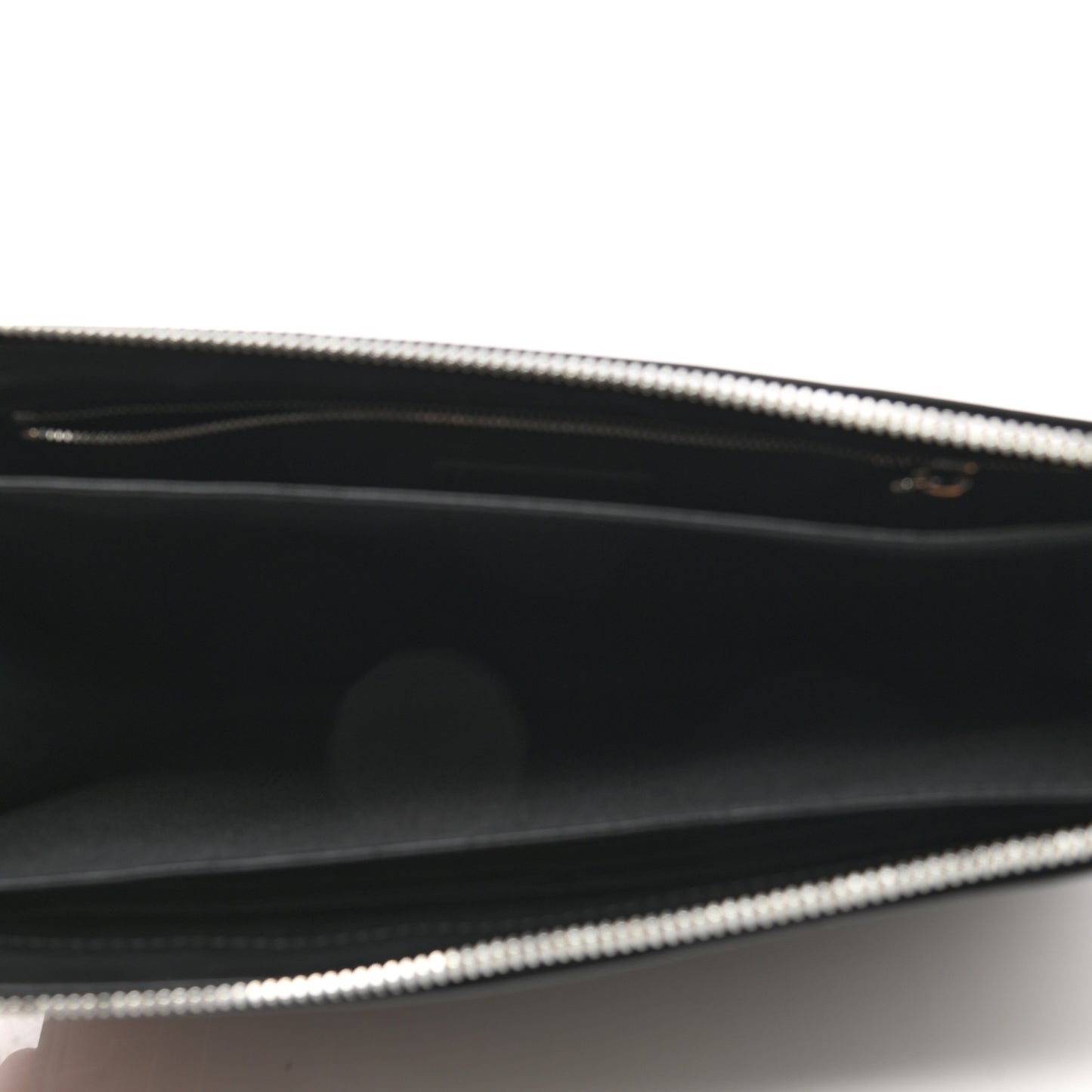 Vitello Grace F is Fendi Bi-Color FF 1974 Embossed Zip Pouch Maya Black