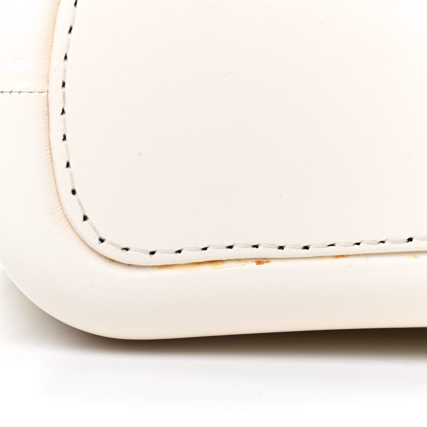 Aged Calfskin Quilted Small Gabrielle Hobo White