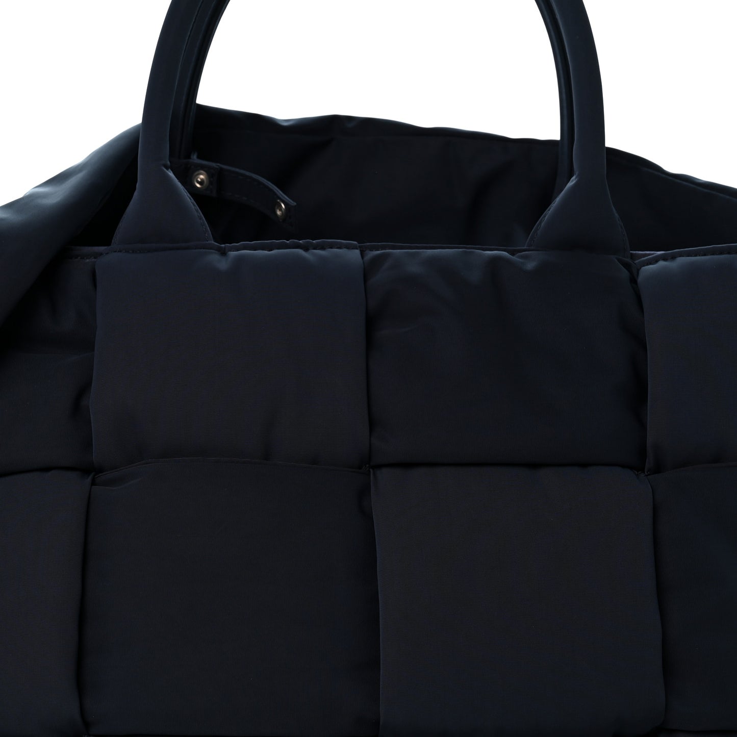 Nylon Intrecciato Padded Tech Maxi Large Arco Tote Navy Blue