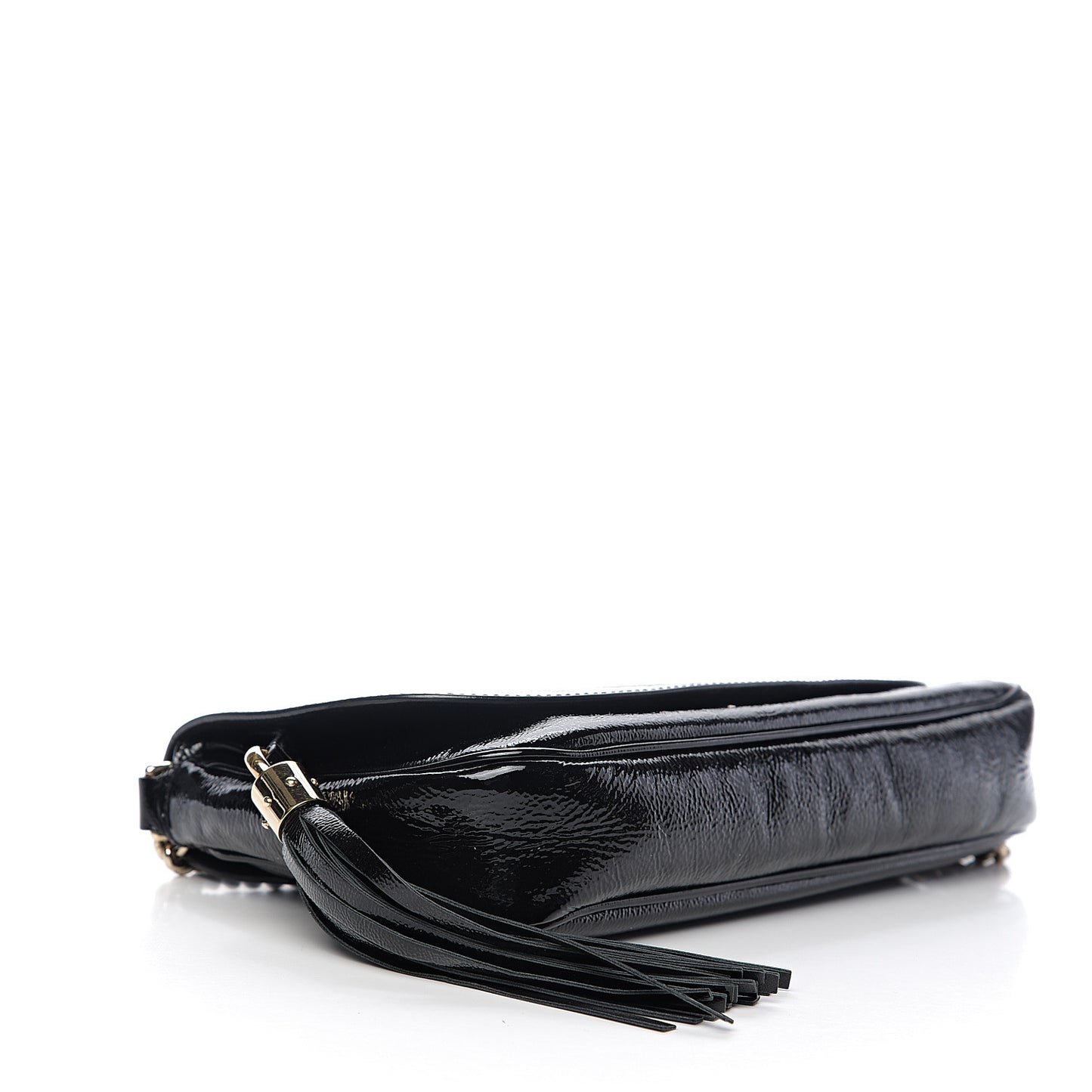 Patent Medium Soho Flap Crossbody Black