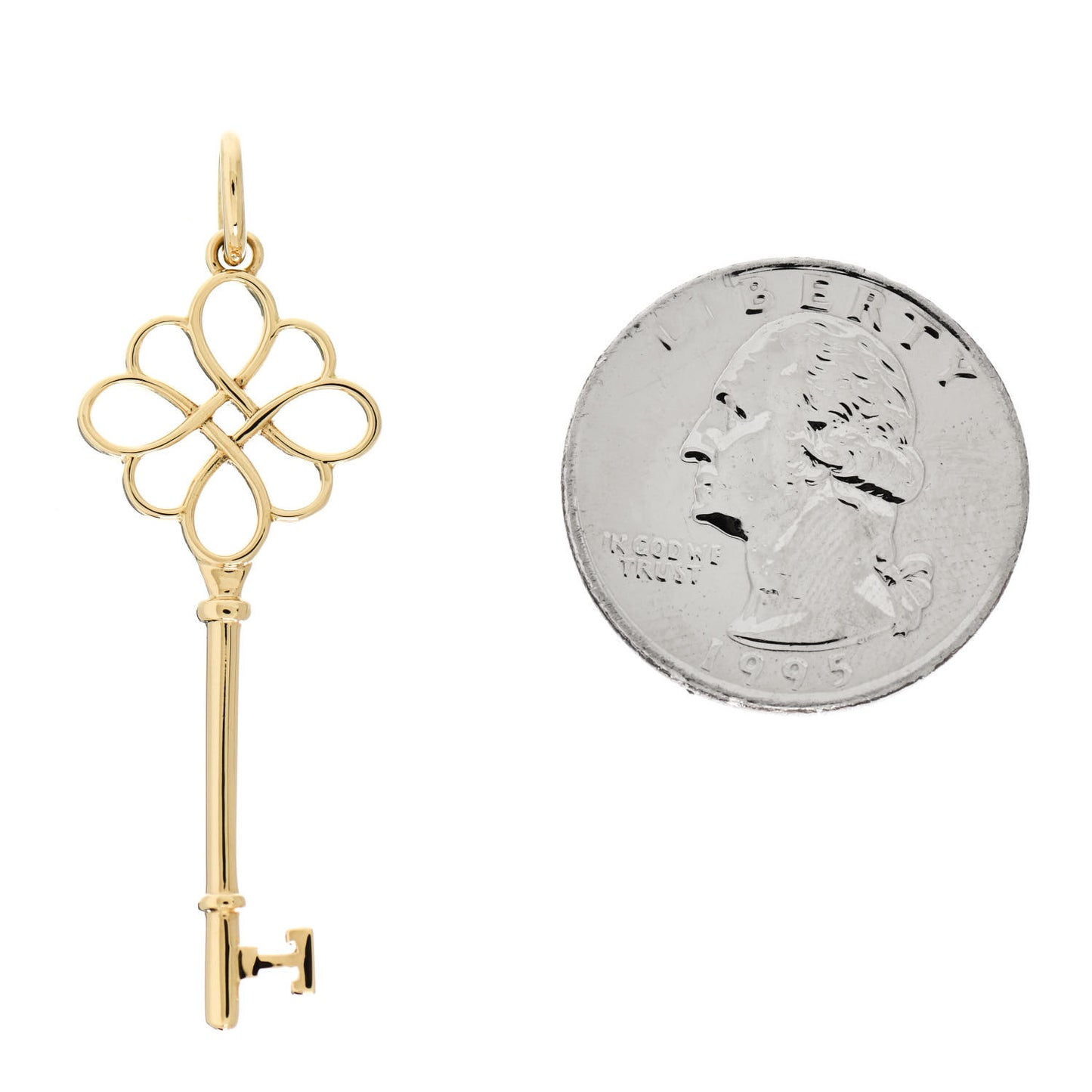 18K Yellow Gold Knot Key Pendant