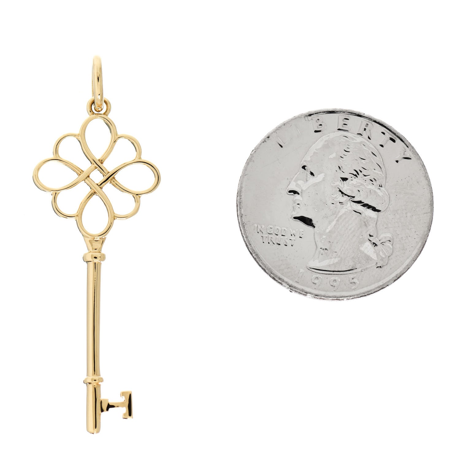 Tiffany 18K Yellow Gold Knot Key Pendant 2 of 3