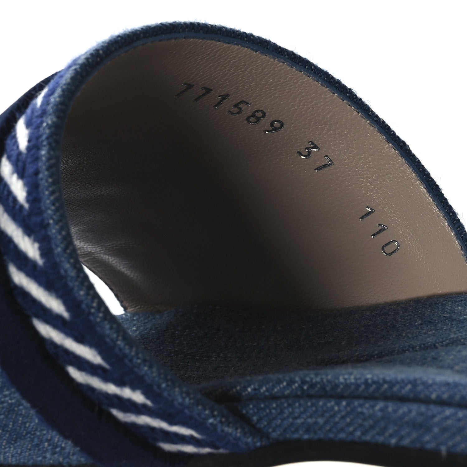 Gucci Plain Spain Denim Logo Slide Sandals 37 Light Blue 8 of 9