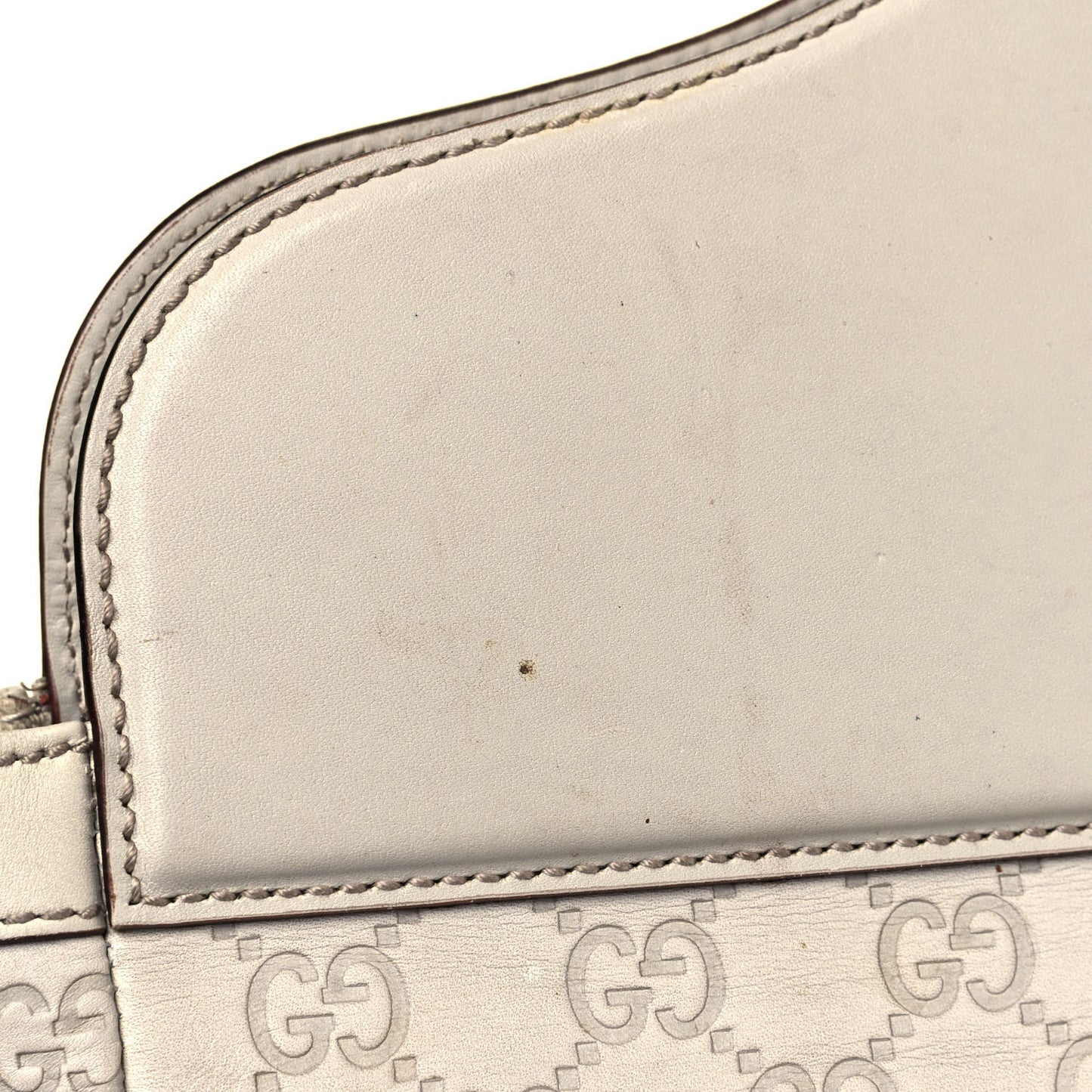 Guccissima Medium Punch Top Handle Tote White