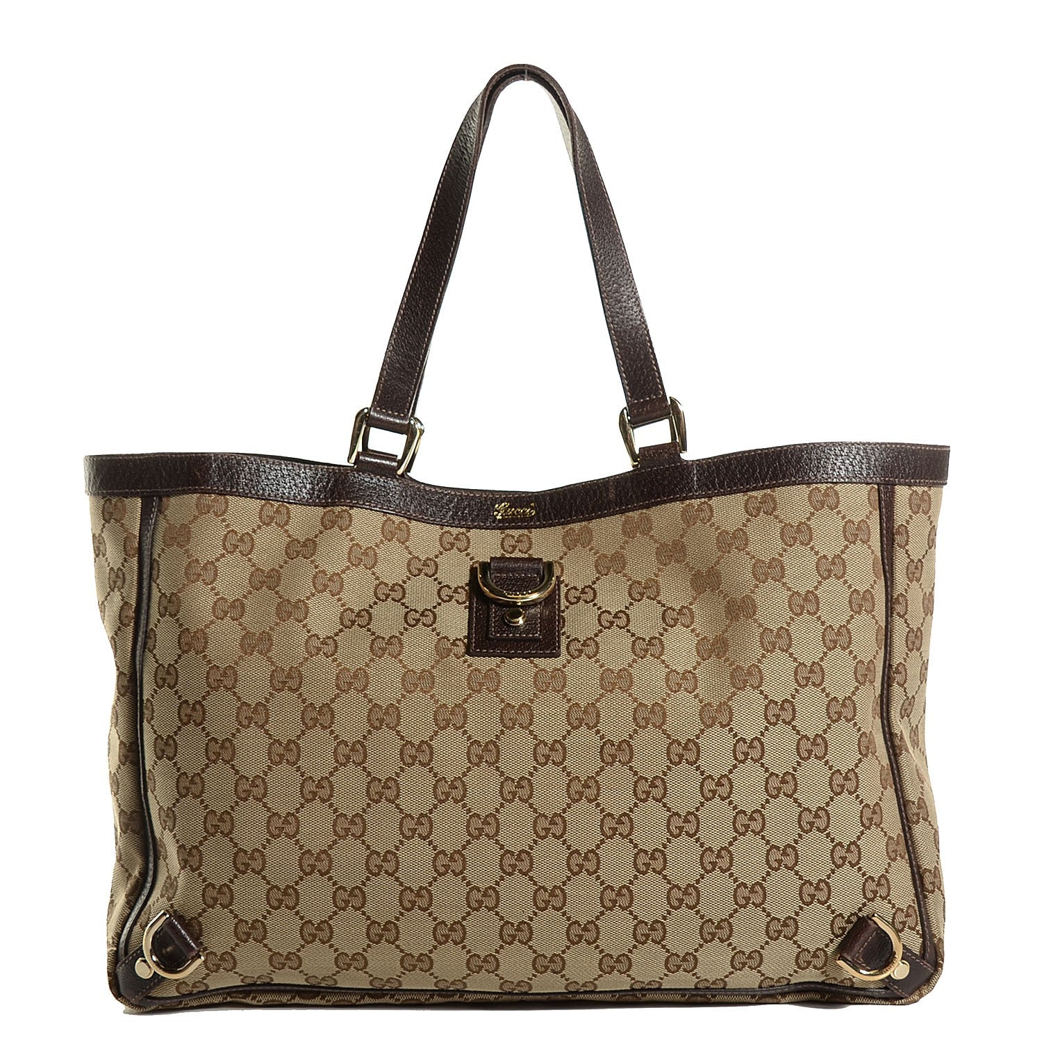 Gucci Monogram Large Abbey Tote Dark Brown 1 of 7