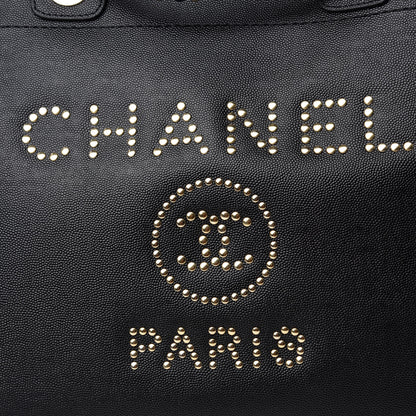 Chanel Caviar Medium Studded Deauville Tote Black 10 of 10