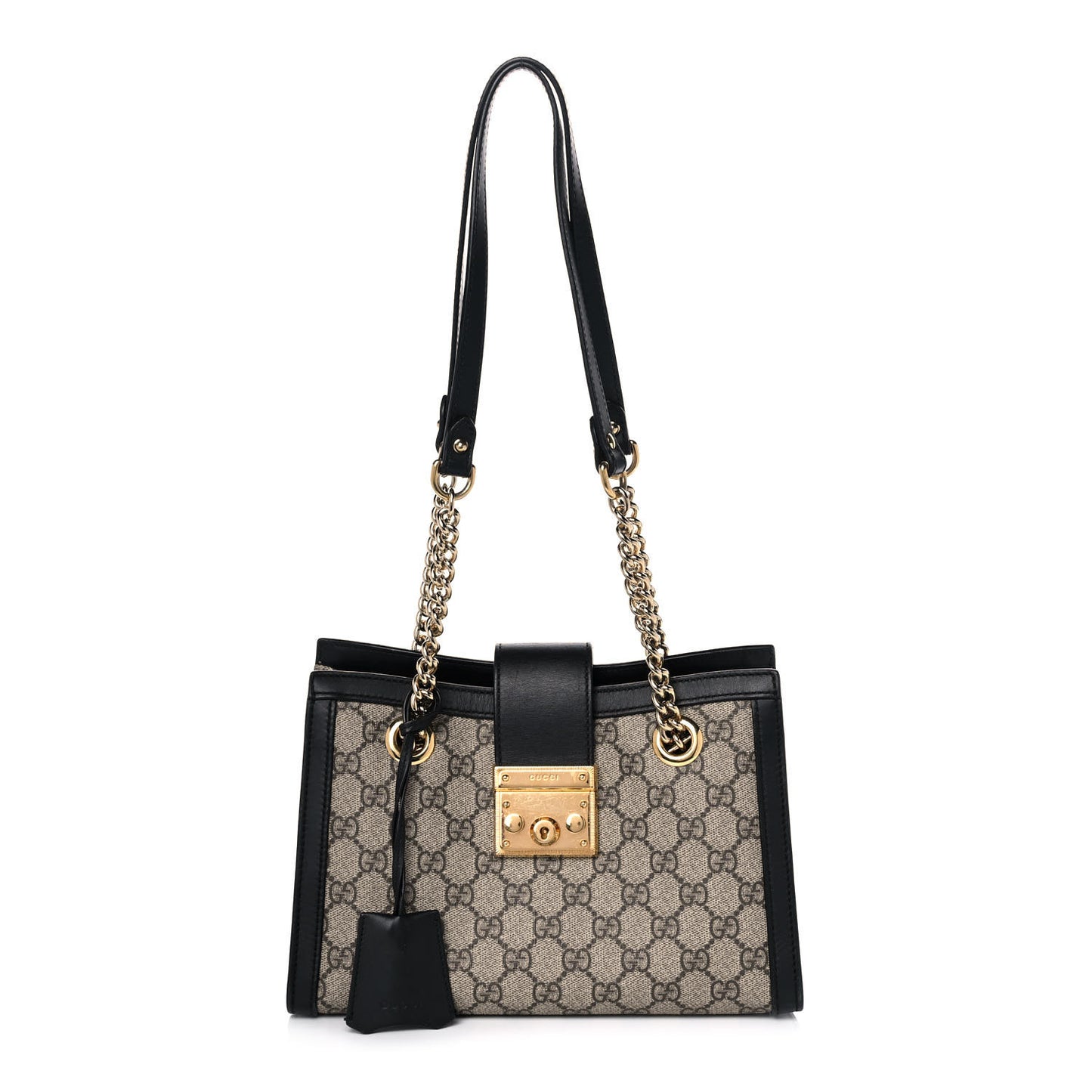 GG Supreme Monogram Small Padlock Tote Black