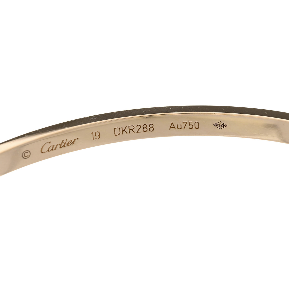 18K Yellow Gold Small LOVE Bracelet 19
