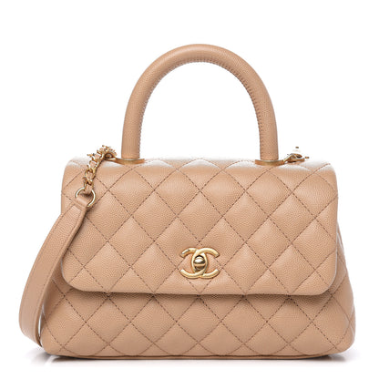 Chanel Caviar Quilted Mini Coco Handle Flap Beige 1 of 10