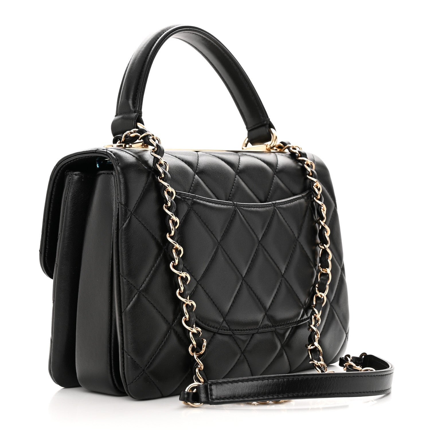 Chanel Lambskin Quilted Small Trendy CC Dual Handle Flap Bag Black 3 of 10