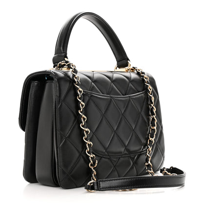 Chanel Lambskin Quilted Small Trendy CC Dual Handle Flap Bag Black 3 of 10