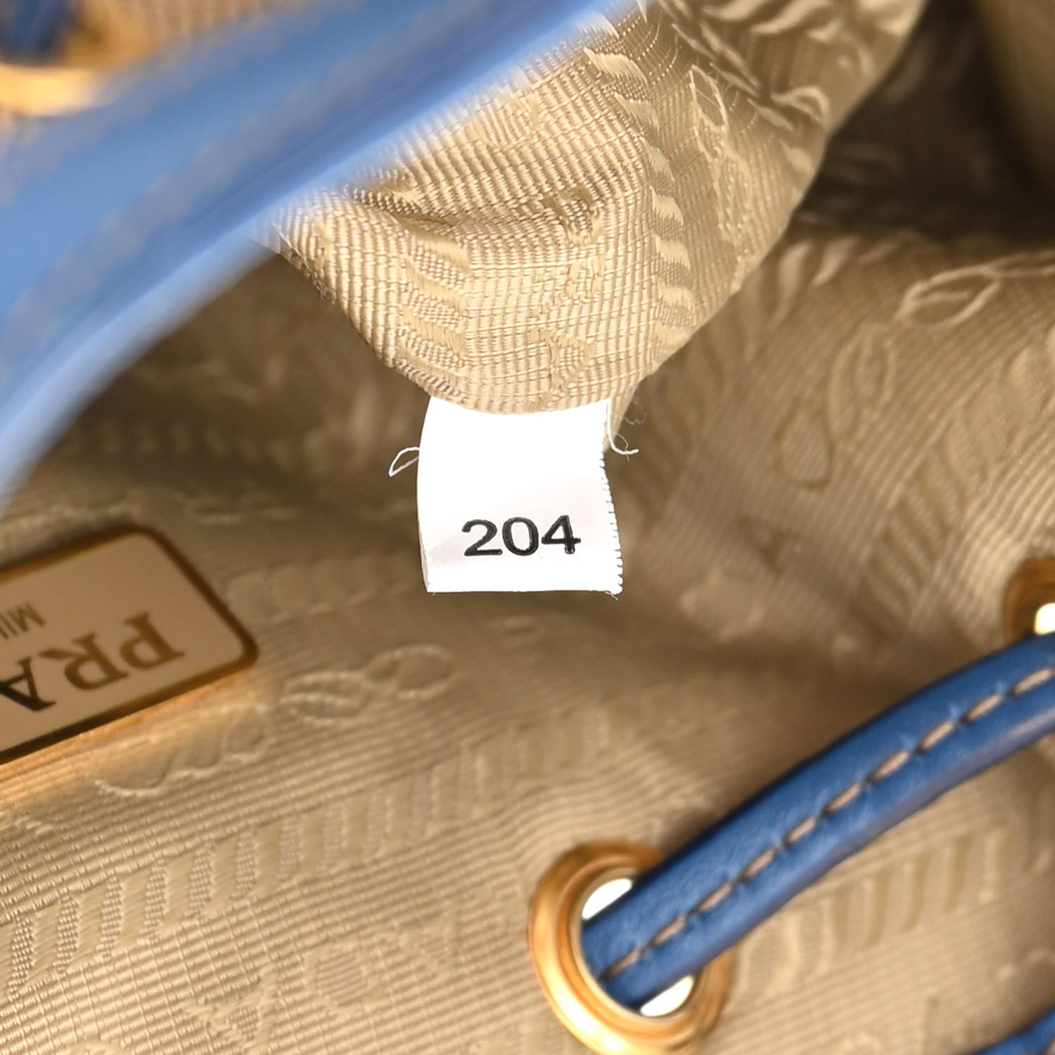 Prada Jacquard Logo Mini Bucket Crossbody Bag Corda Azzurro 8 of 15