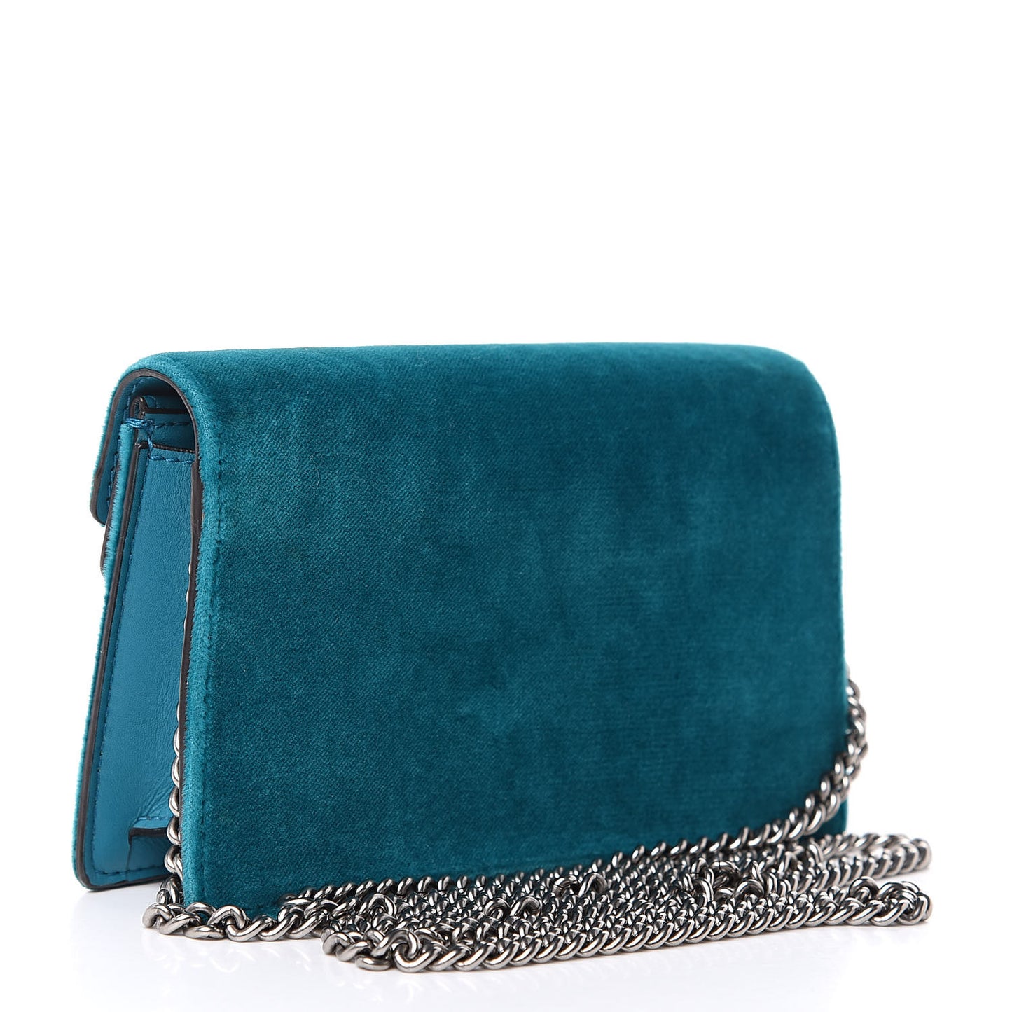 Velvet Super Mini Dionysus Shoulder Bag Pavone Cyan