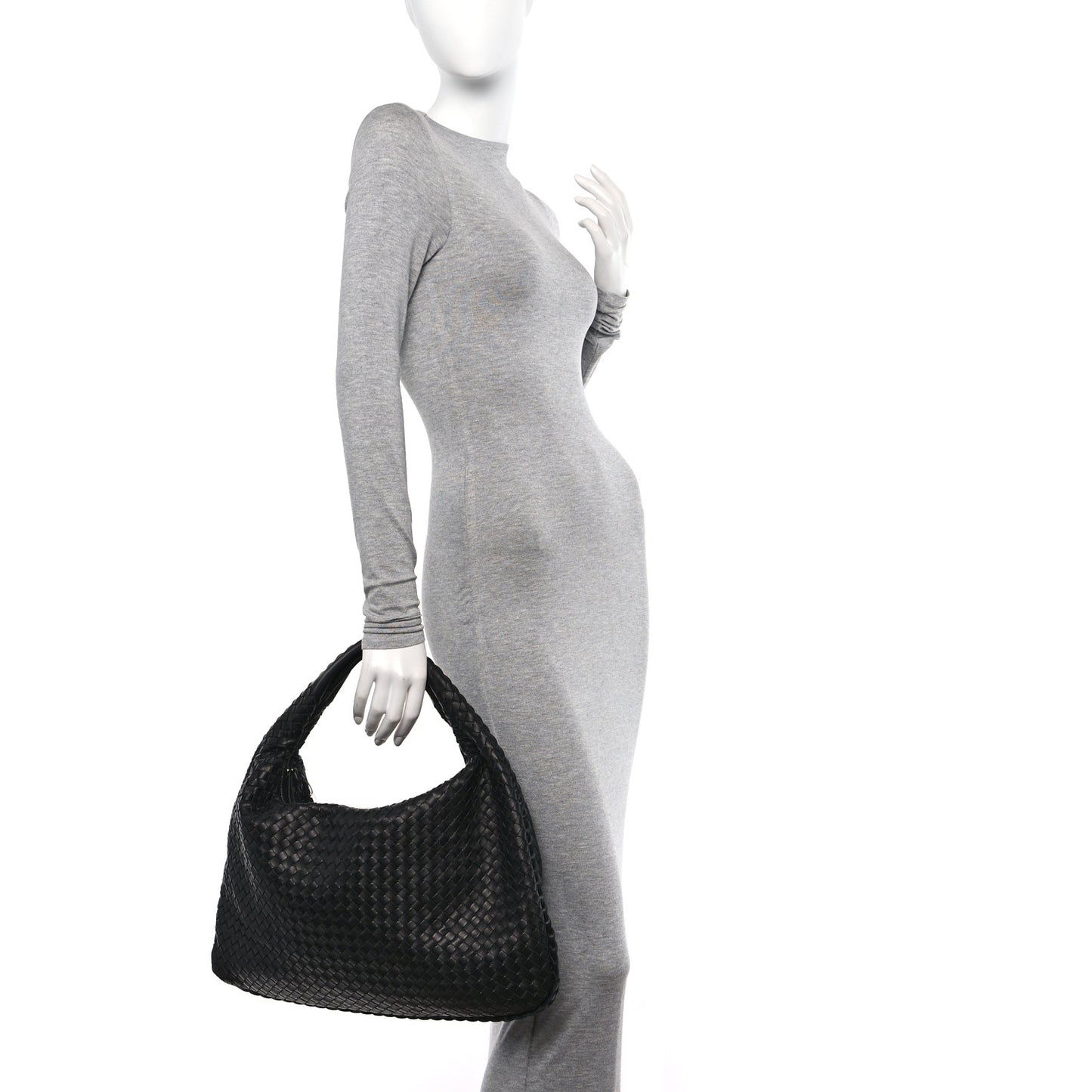 Nappa Intrecciato Large Veneta Hobo Ebano