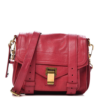 Proenza Schouler Lambskin PS1 Mini Pouch Messenger Bag Raspberry 1 of 11