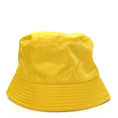 Prada Re-Nylon Metal Triangle Logo Mens Bucket Hat M Giallo 6 of 8