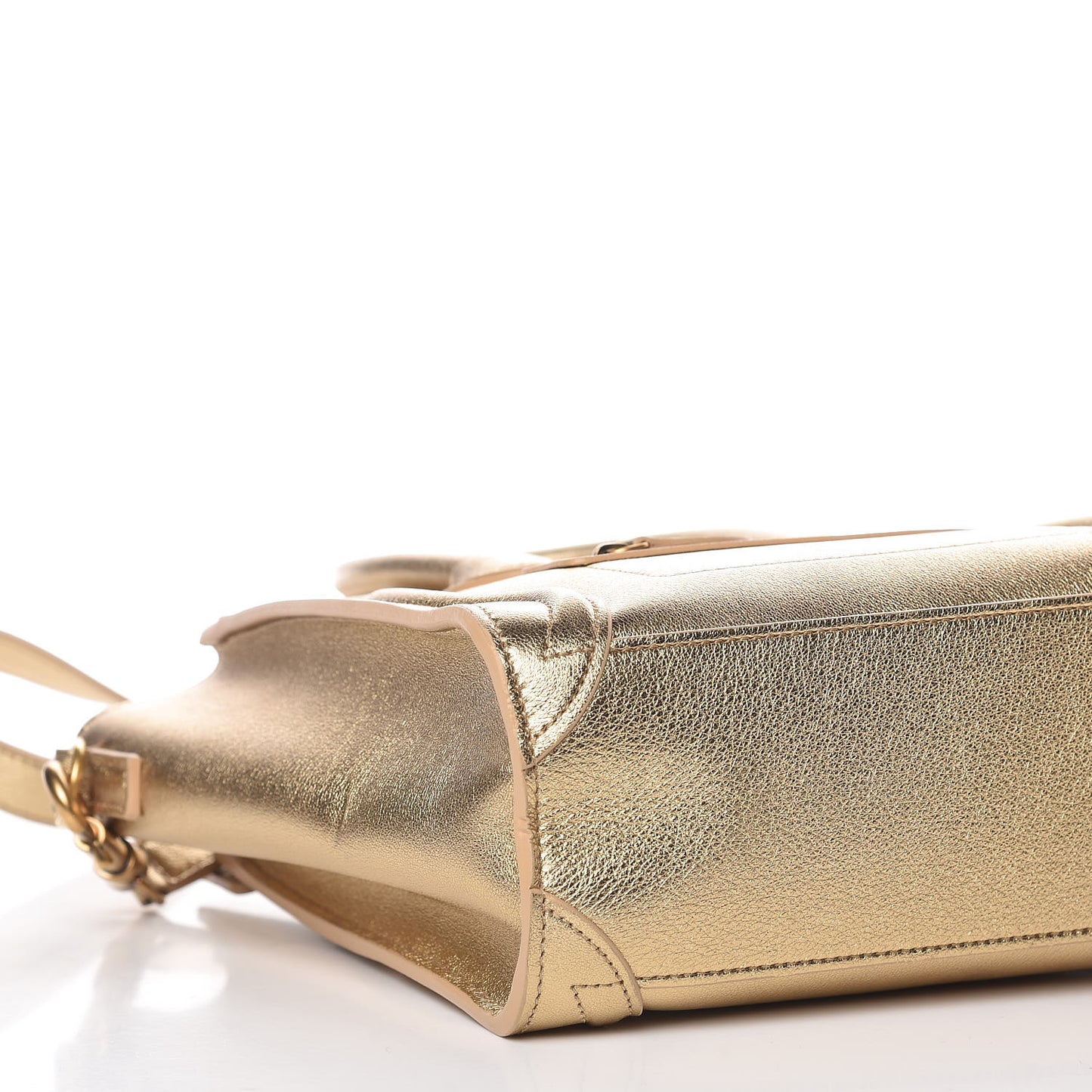 Laminated Lambskin Nano Luggage Gold