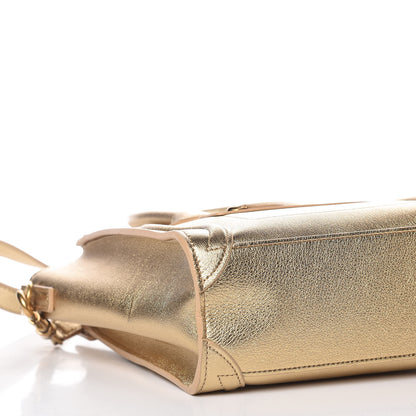 Celine Laminated Lambskin Nano Luggage Gold 9 of 10