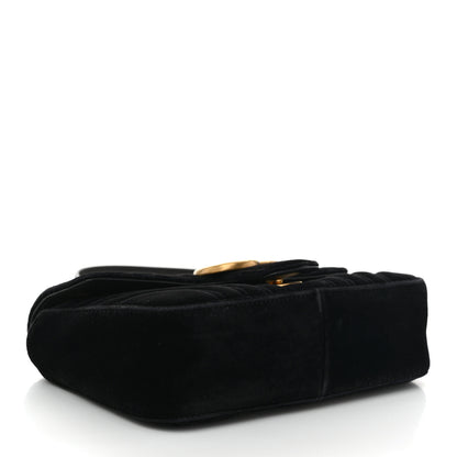 Gucci Velvet Matelasse Mini GG Marmont Shoulder Bag Black 4 of 10