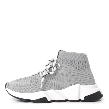 Balenciaga Knit Womens Speed Lace Up Sneakers 38 Gris 1 of 10