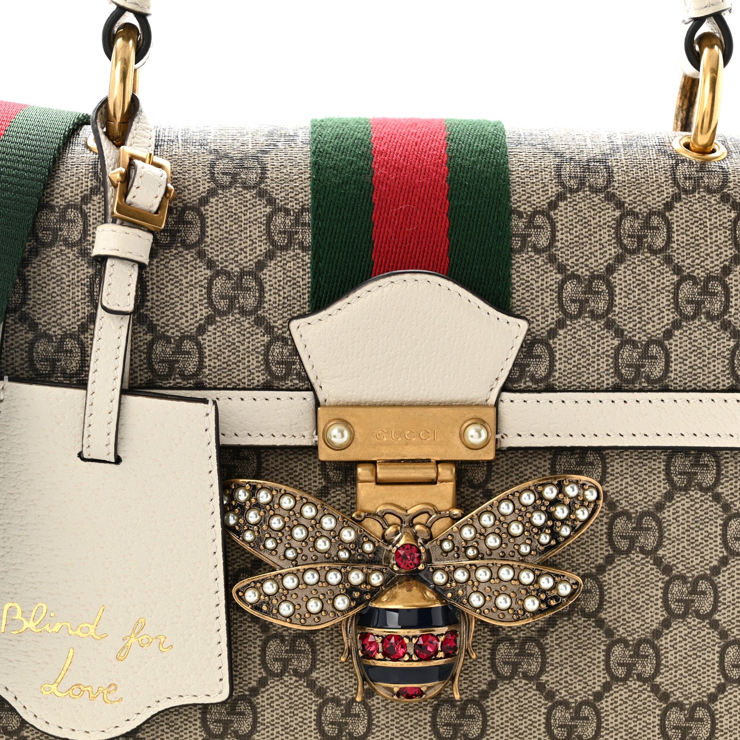 Gucci GG Supreme Monogram Small Queen Margaret Top Handle Bag White 7 of 9